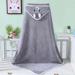 Ręcznik kąpielowy dla dzieci i niemowląt 140x70 Szary kotek