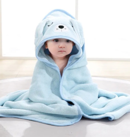 Ręcznik kąpielowy dla dzieci i niemowląt 140x70 Niebieski miś